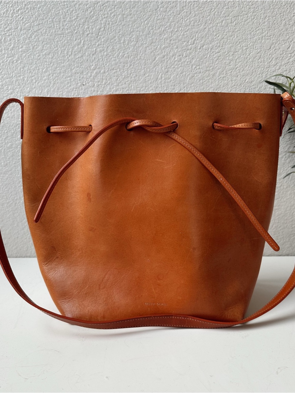 Mansur Gavriel Leather Bucket Bag, Made in Italy